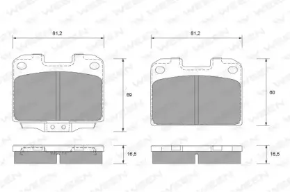 Комплект тормозных колодок, дисковый тормоз WEEN купить