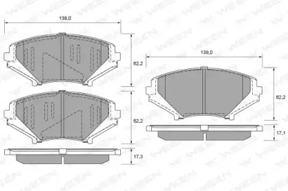 Комплект тормозных колодок, дисковый тормоз WEEN купить