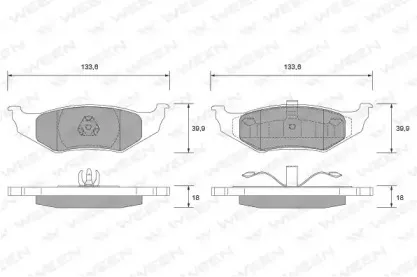 Комплект тормозных колодок, дисковый тормоз WEEN купить