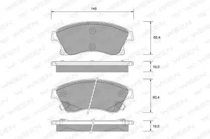 Комплект тормозных колодок, дисковый тормоз WEEN купить