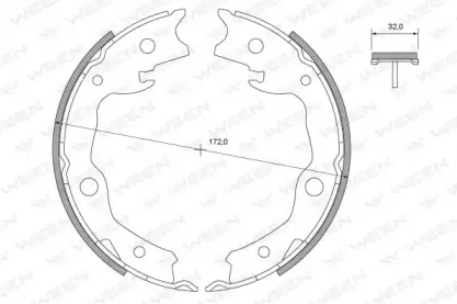 Комплект тормозных колодок, стояночная тормозная система WEEN купить