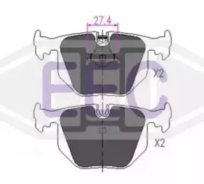 Комплект тормозных колодок, дисковый тормоз EEC купить
