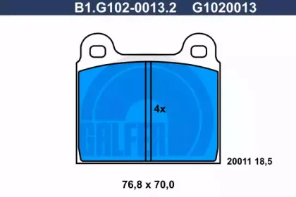 Комплект тормозных колодок, дисковый тормоз GALFER купить