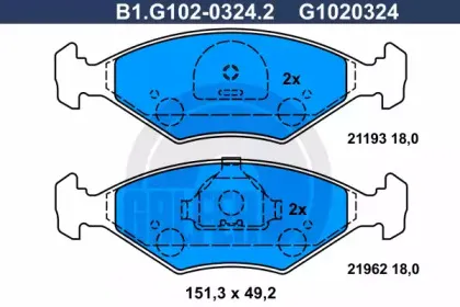 Комплект тормозных колодок, дисковый тормоз GALFER купить