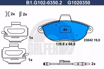 Комплект тормозных колодок, дисковый тормоз GALFER купить