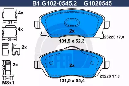Комплект тормозных колодок, дисковый тормоз GALFER купить