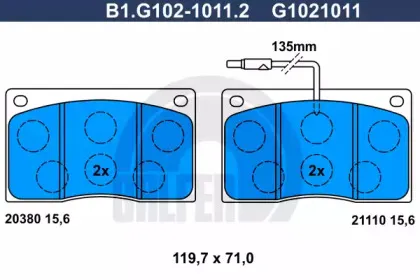 Комплект тормозных колодок, дисковый тормоз GALFER купить
