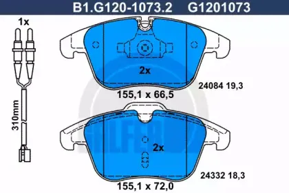 Комплект тормозных колодок, дисковый тормоз GALFER купить