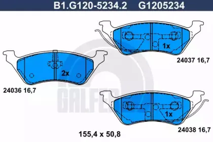 Комплект тормозных колодок, дисковый тормоз GALFER купить