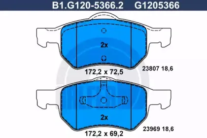 Комплект тормозных колодок, дисковый тормоз GALFER купить