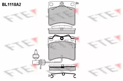 Комплект тормозных колодок, дисковый тормоз FTE купить