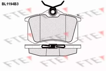 Комплект тормозных колодок, дисковый тормоз FTE купить