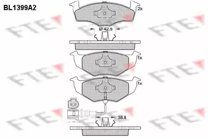 Комплект тормозных колодок, дисковый тормоз FTE купить