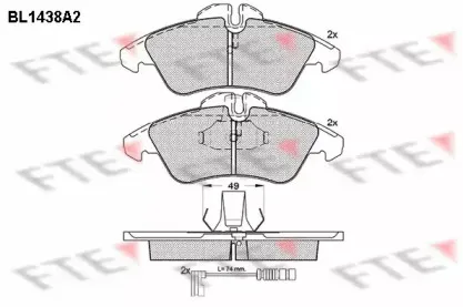 Комплект тормозных колодок, дисковый тормоз FTE купить