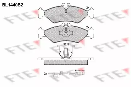 Комплект тормозных колодок, дисковый тормоз FTE купить