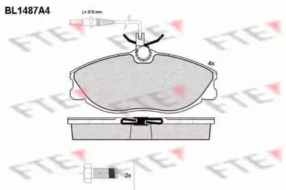 Комплект тормозных колодок, дисковый тормоз FTE купить