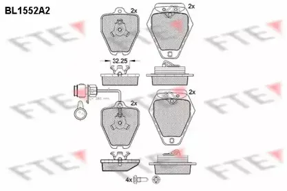 Комплект тормозных колодок, дисковый тормоз FTE купить