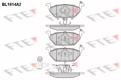 Комплект тормозных колодок, дисковый тормоз FTE купить