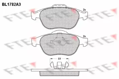 Комплект тормозных колодок, дисковый тормоз FTE купить