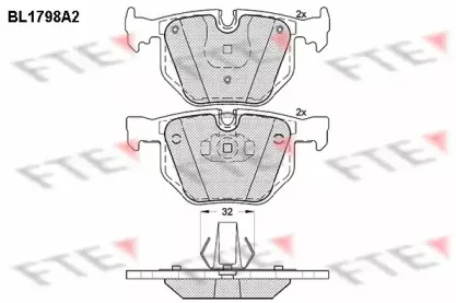 Комплект тормозных колодок, дисковый тормоз FTE купить