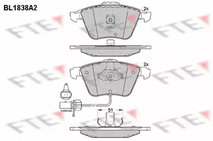 Комплект тормозных колодок, дисковый тормоз FTE купить