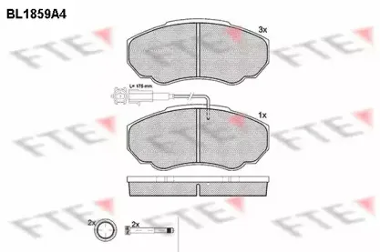Комплект тормозных колодок, дисковый тормоз FTE купить