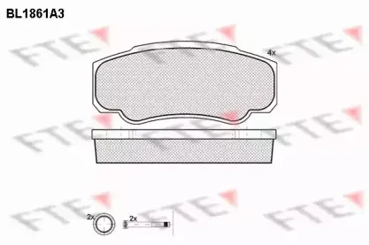 Комплект тормозных колодок, дисковый тормоз FTE купить
