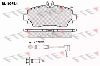 Комплект тормозных колодок, дисковый тормоз FTE купить