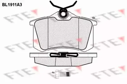 Комплект тормозных колодок, дисковый тормоз FTE купить