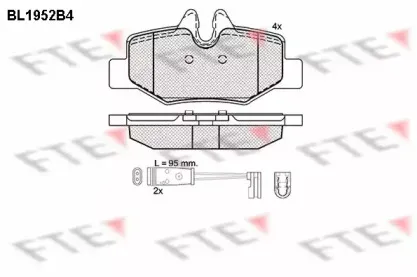 Комплект тормозных колодок, дисковый тормоз FTE купить