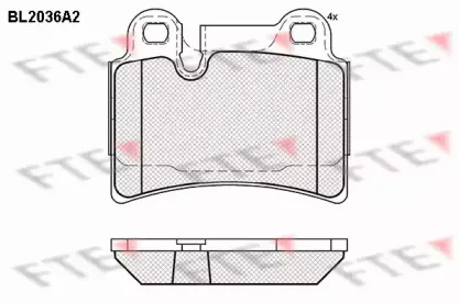 Комплект тормозных колодок, дисковый тормоз FTE купить