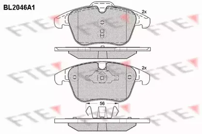 Комплект тормозных колодок, дисковый тормоз FTE купить