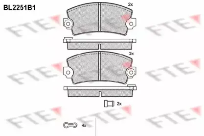 Комплект тормозных колодок, дисковый тормоз FTE купить