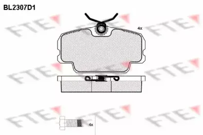 Комплект тормозных колодок, дисковый тормоз FTE купить