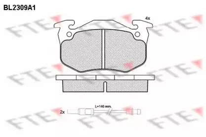 Комплект тормозных колодок, дисковый тормоз FTE купить