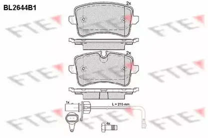 Комплект тормозных колодок, дисковый тормоз FTE купить