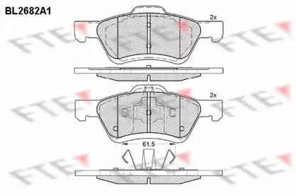 Комплект тормозных колодок, дисковый тормоз FTE купить