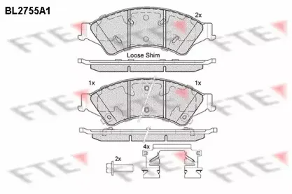 Комплект тормозных колодок, дисковый тормоз FTE купить