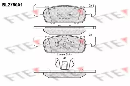 Комплект тормозных колодок, дисковый тормоз FTE купить