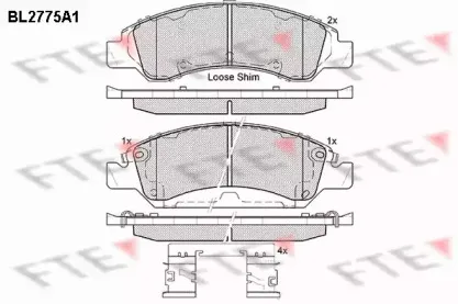 Комплект тормозных колодок, дисковый тормоз FTE купить