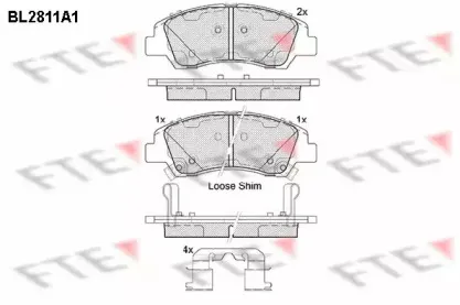 Комплект тормозных колодок, дисковый тормоз FTE купить