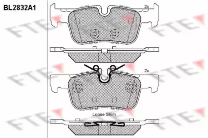 Комплект тормозных колодок, дисковый тормоз FTE купить