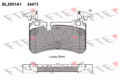 Комплект тормозных колодок, дисковый тормоз FTE купить