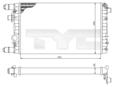 Радиатор, охлаждение двигателя TYC купить
