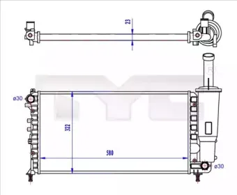 Радиатор, охлаждение двигателя TYC купить