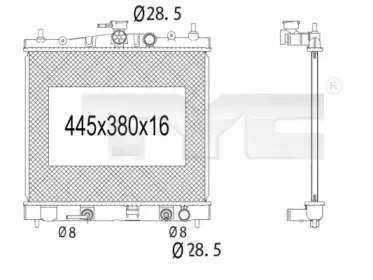 Радиатор, охлаждение двигателя TYC купить