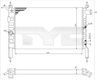 Радиатор, охлаждение двигателя TYC купить