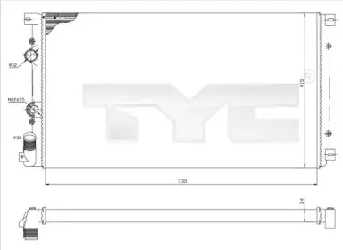 Радиатор, охлаждение двигателя TYC купить