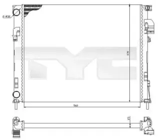 Радиатор, охлаждение двигателя TYC купить