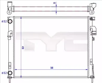 Радиатор, охлаждение двигателя TYC купить